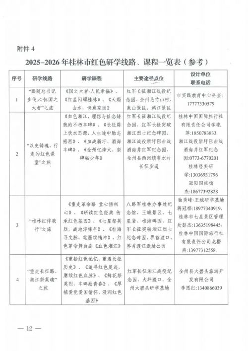 桂林市市教育局发布通知，红色研学旅行深化行动方案来了！