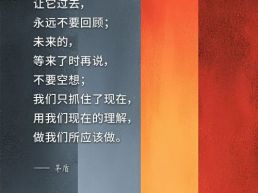 每日一句丨用我们现在的理解，做我们所应该做