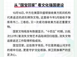 每日一闻丨从“国宝回家”看文化强国建设