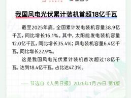 每日一闻丨我国风电光伏累计装机首超18亿千瓦
