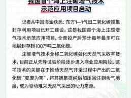 每日一闻丨我国首个海上注碳增气技术示范应用项目启动