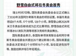 每日一闻丨野雪自由式将在冬奥会首秀